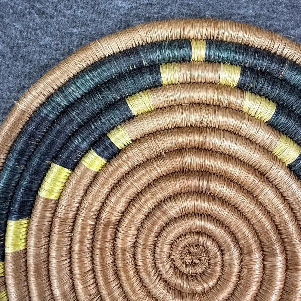 African Agaseke Wall Basket Traditional Artisan Handwoven Sisal Hanging Plate